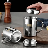 double insulated coffee cup stainless steel household childrens anti scalding drinking cup insulation water ware with cover