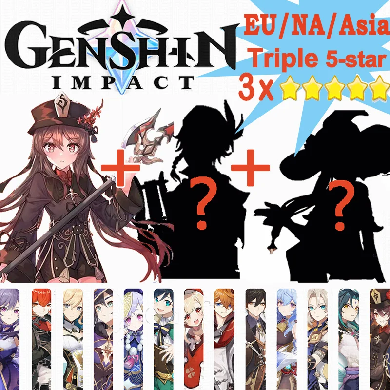 

Ganyu+Hutao+Mona Venti+Diluc+Mona Jeans Keqing Xiao Qiqi, Genshin Impact, Combination 5-star Genshin Impact Account 3*5star Hero
