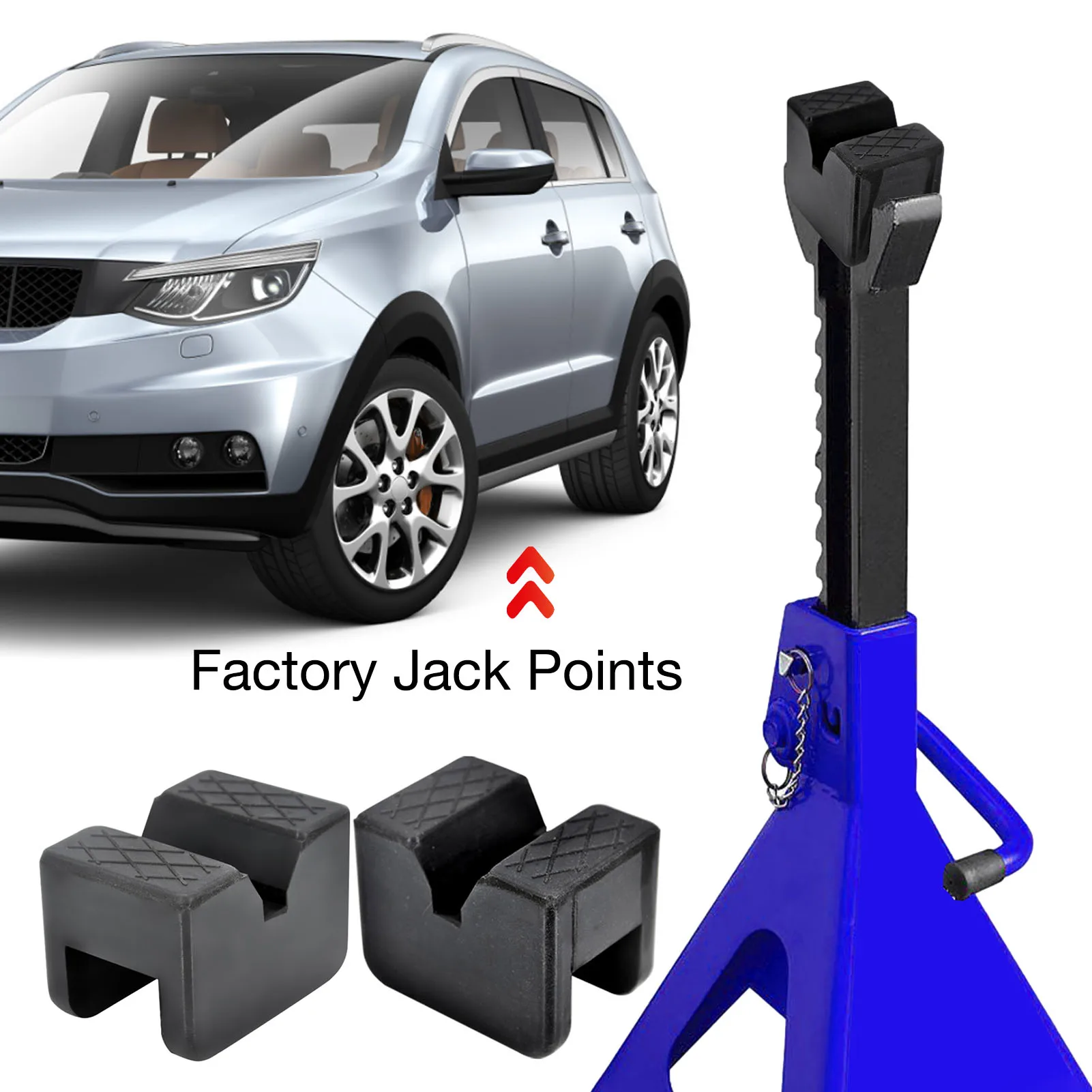 1Pc Universal Rubber Slotted Jack Pad For Stand Car Lift Adaptor With Frame Rail Pinch Max 3 Tons |