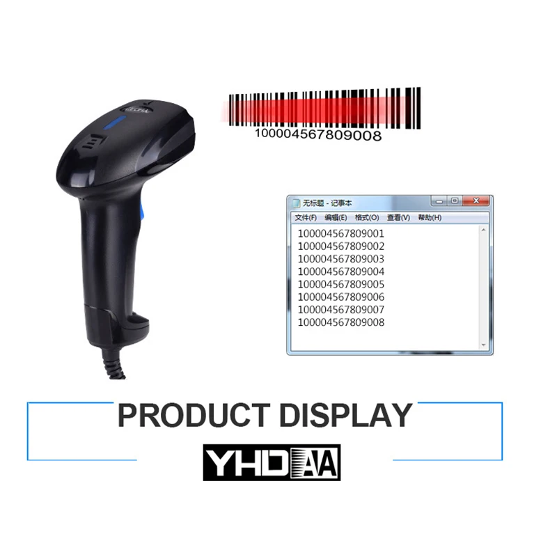 1D Wired CCD Barcode Scanner Bar Code With Stand Support multi keyboard language Handheld QR Reader For Supermarket | Компьютеры и