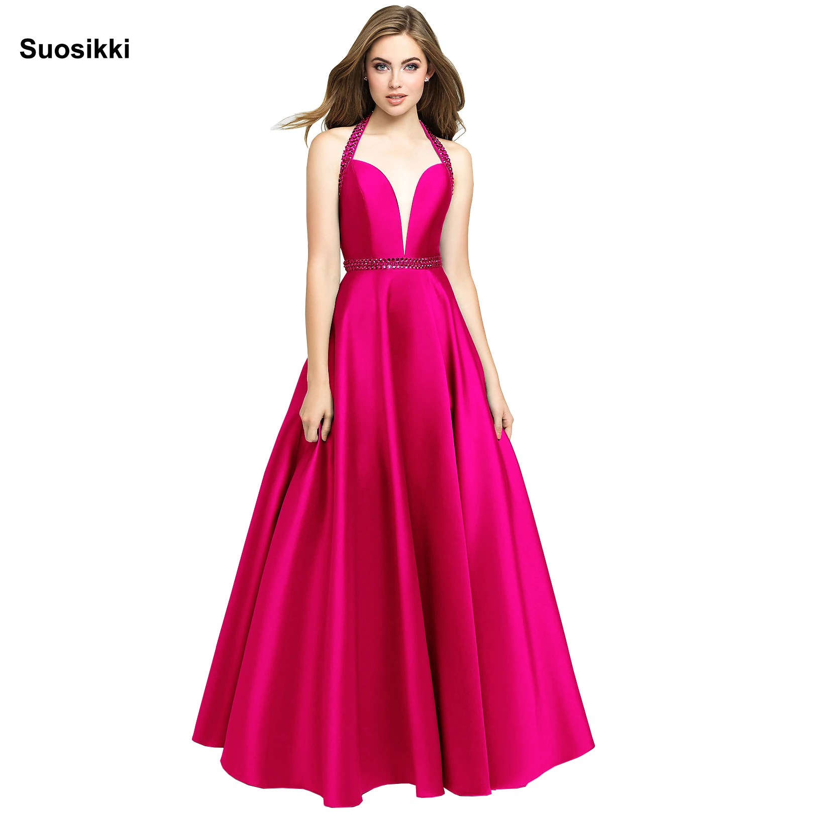 Сексуальные платья для выпускного вечера 2019 Длинные атласные вечерние женские