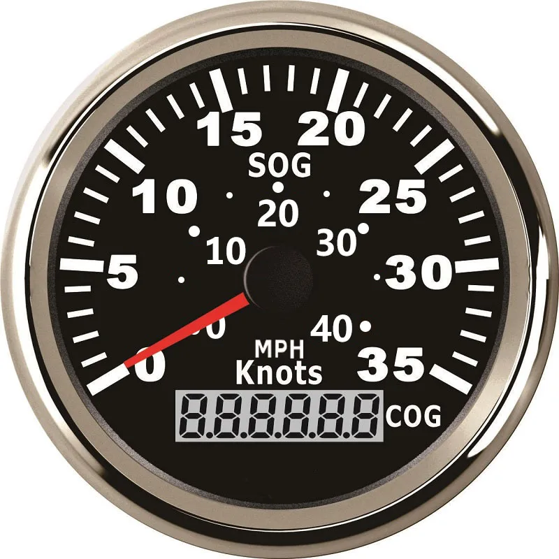 

GPS-датчик скорости, 85 мм, 0-35 узлов, водонепроницаемый, с красной подсветкой, 3-3/8 дюйма, 9-32 В, для лодок, яхт