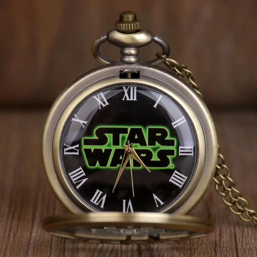Новинка ретро кварцевые карманные часы Звездные войны ожерелье винтажный брелок