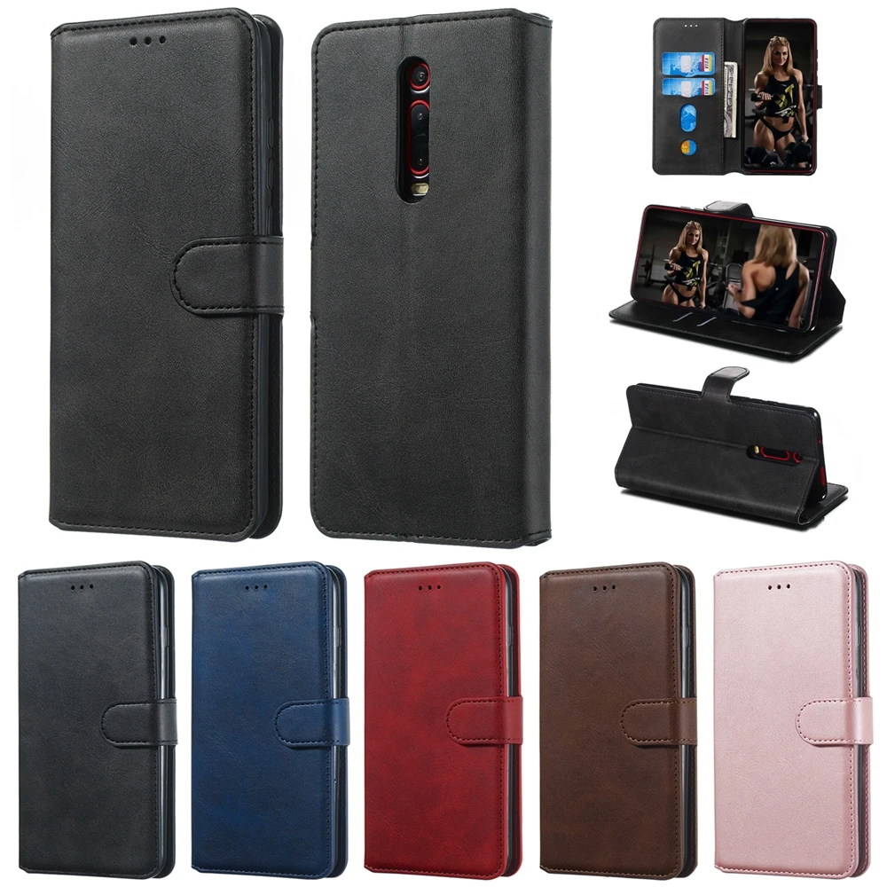 Красный кожаный чехол mi K20 Pro для Etui Xiaomi 9T Чехол классический сплошной цвет флип