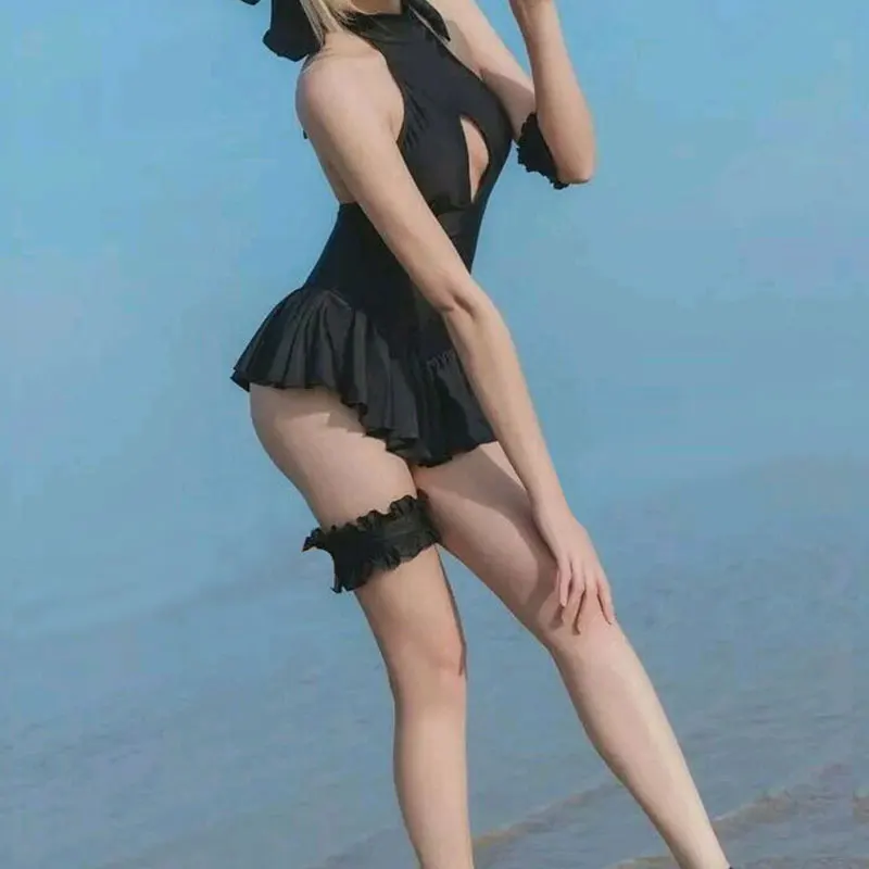 Платье ажурное с воротником Мой король купальный костюм лямкой на шее цвет