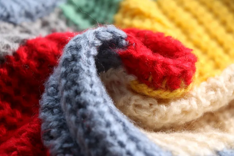 Зимнее платье для родителей и детей свитер радужной расцветки мам женский мамы