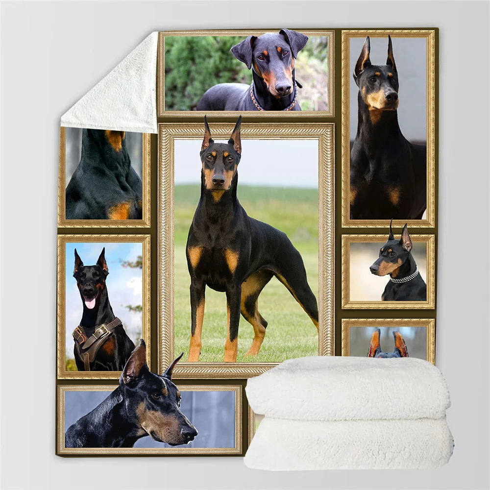 

Rottweiler 3D Printed Fleece Blanket for Beds Hiking Picnic Thick Fashionable Bedspread Christmas Sherpa Throw Blanket
