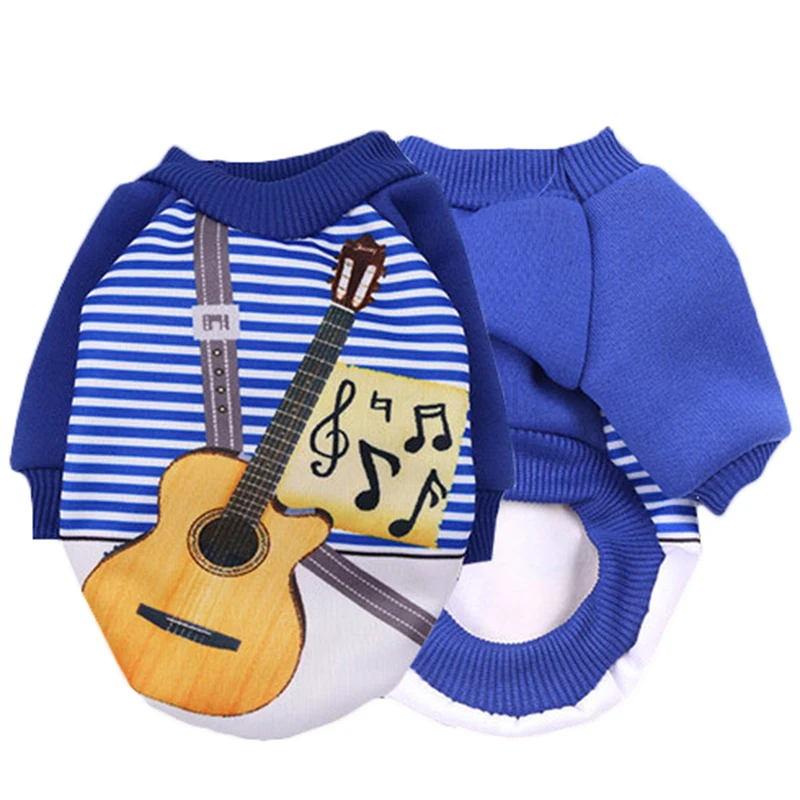 2019 New Winter Cute Dog Clothes Pet Sweater Costume Puppy Guitar Printed Cotton ubranka dla psa Dogs Pets Clothing Ropa Perro | Дом и сад