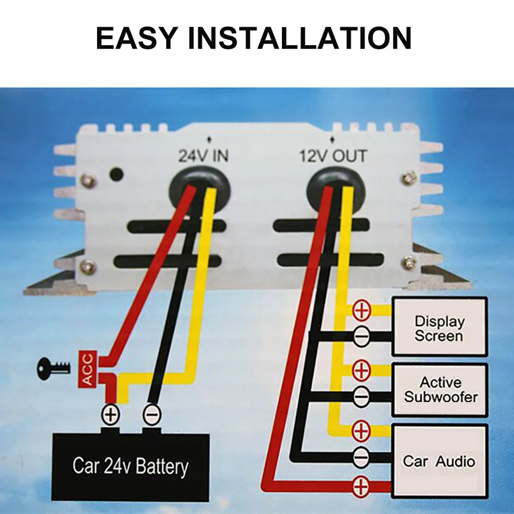 

2020 Newest Truck Car DC 24V to 12V 15A Buck Down Power Converter Buck Adapter Regulator
