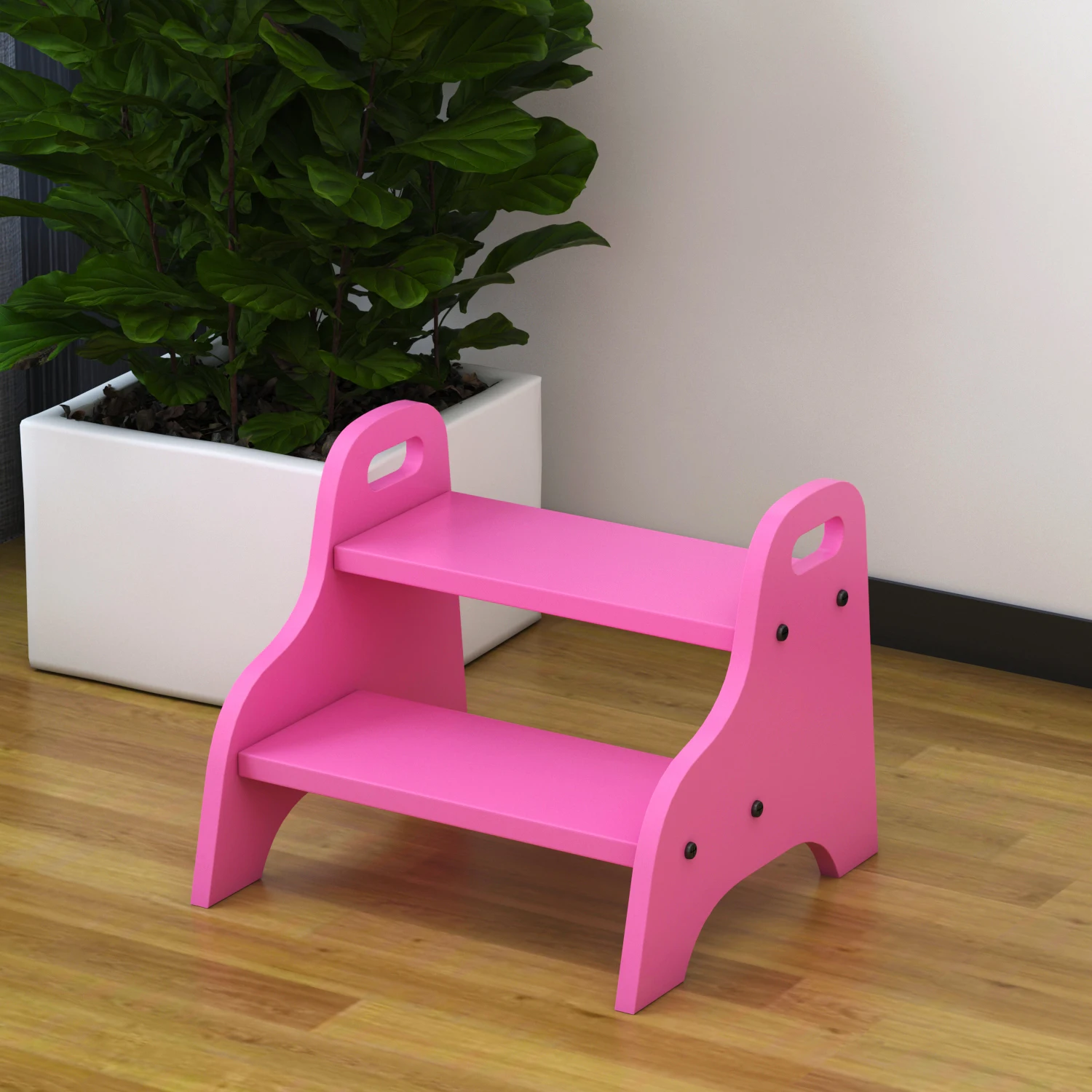 

Wooden Two Steps Creative Children's Step Stool Chairs For Kids Wash Low Stool Step Ladder Kid's Furniture 40X38X33cm