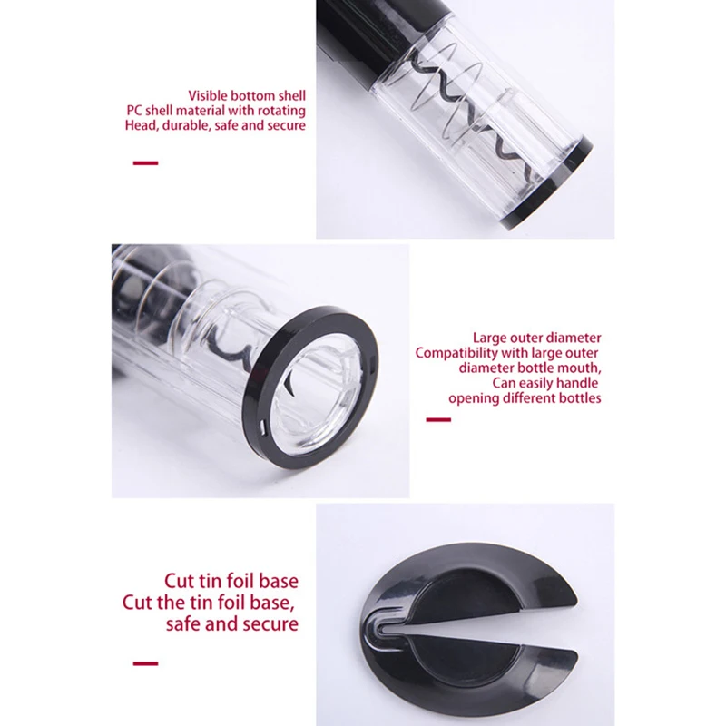 

Electric Wine Bottle Opener Automatic Portable Household Foil Cutter Wine Bottle Opener Battery Powered Kichen Accessories