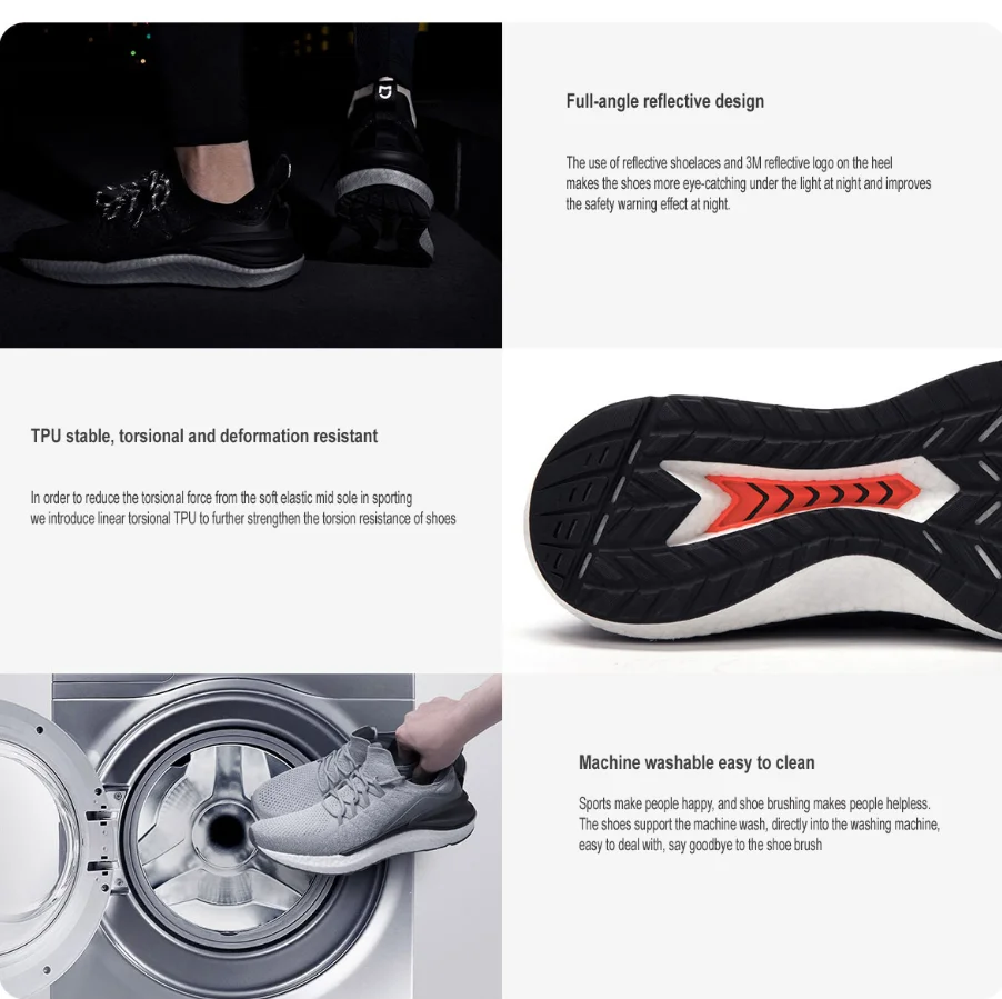 

In Stock Xiaomi Mijia Sport Sneakers Shoes 4 4th Lightweight Breathable Machine Washable 4D Fly Woven Upper for Men Teenager