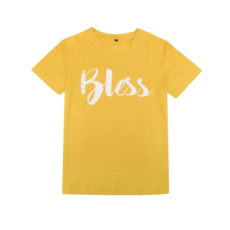

Blessed Printing T-shirts Women Summer Clothes Vogue T Shirt Harajuku Graphic Tee Casual Short Sleeve Tops for Women