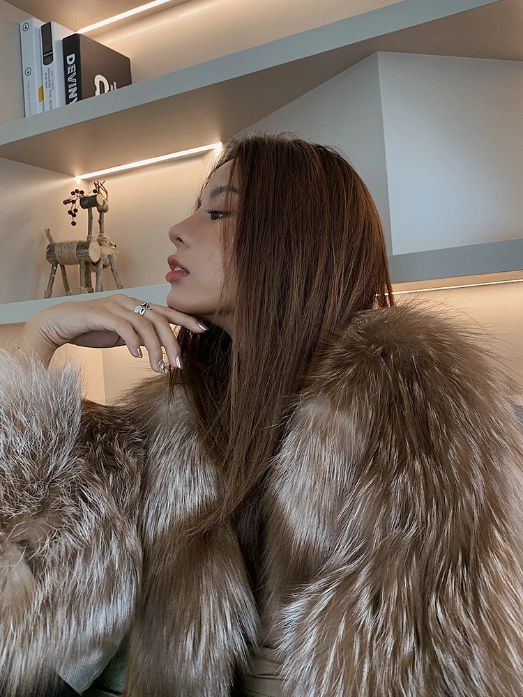 New Style Luxury Winter Warm Imported Chocolate Fox Fur Coat Women 2020 Natural Real Fur Jacket Plus Size Thick Warm Coat