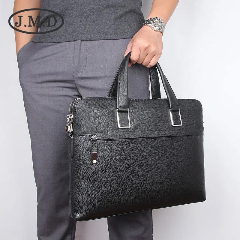 

J.M.D Men Laptop Bag Guarantee Genuine Leather Briefcase Messenger Shoulder Portfolio Case Office Handbag