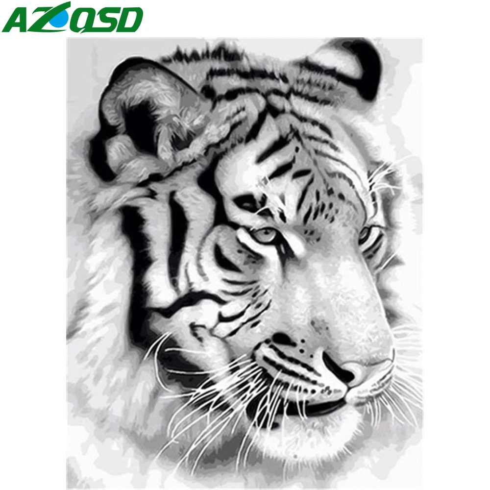 AZQSD 40x50 см картина маслом по номерам тигр украшения дома картины животных ручная