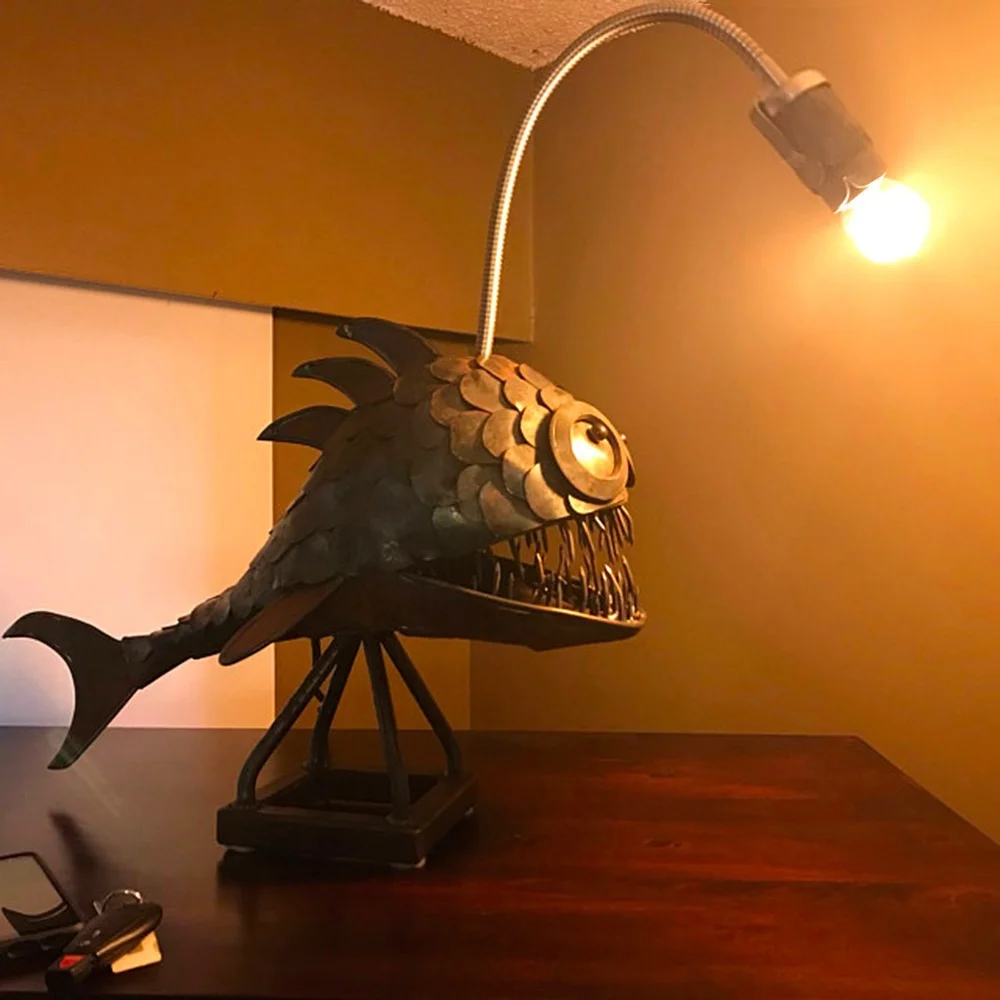 

Angler Fish Lamp Desktop Creative Night Light Bedroom Lighting USB LED Light Silicone Animal Light Desktop Decor Lamp Bedroom