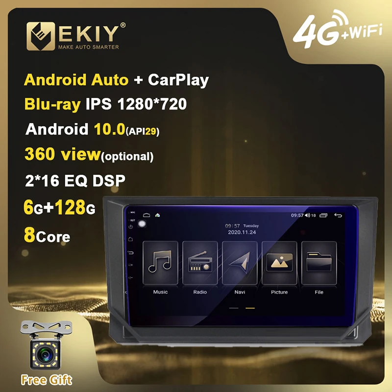 

EKIY 1280*720P DSP LTE мультимедийный Carplay для SEAT Ibiza 2017-2020 Android 10,0 Blu-Ray IPS экран навигация GPS автомобильное радио WIFI