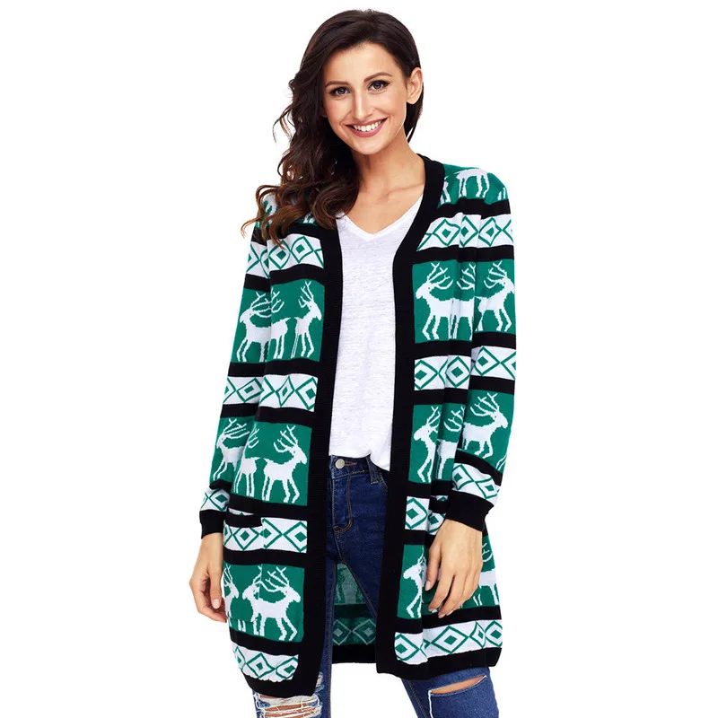 Лидер продаж женский осенне зимний вязаный свитер большого размера с принтом