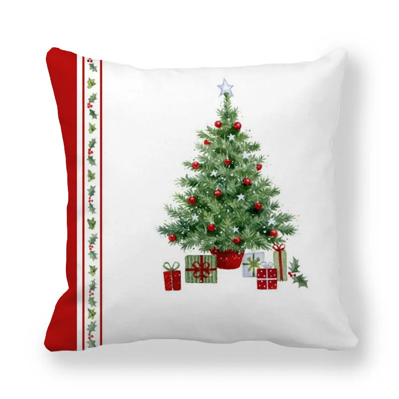 1 шт 45х45см Санта Клаус Подарочный узор полиэстер наволочка носки Дерево Печать