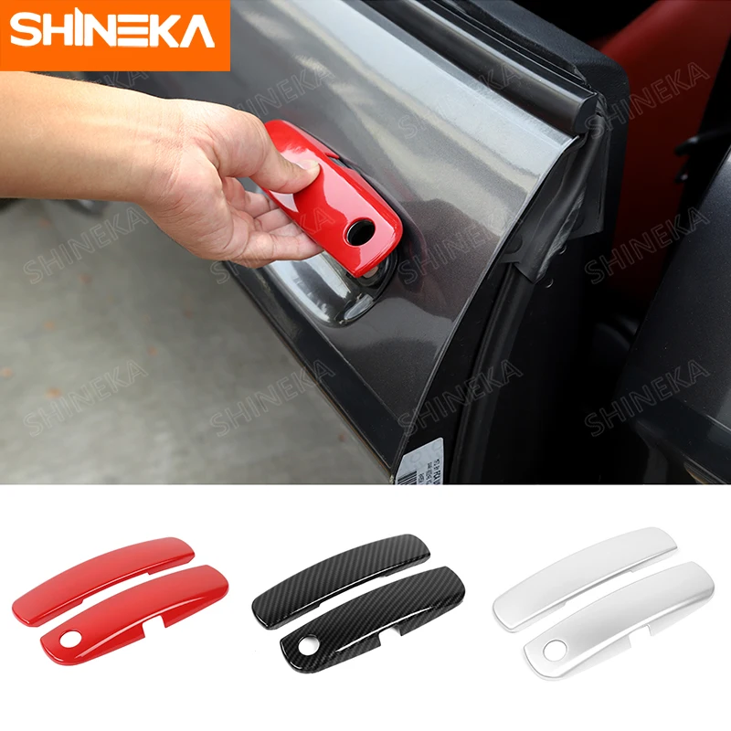 

SHINEKA Exterior Stickers For Dodge Challenger Car Door Handle Trim Cover Stickers Accessories For Dodge Challenger 2012-2019