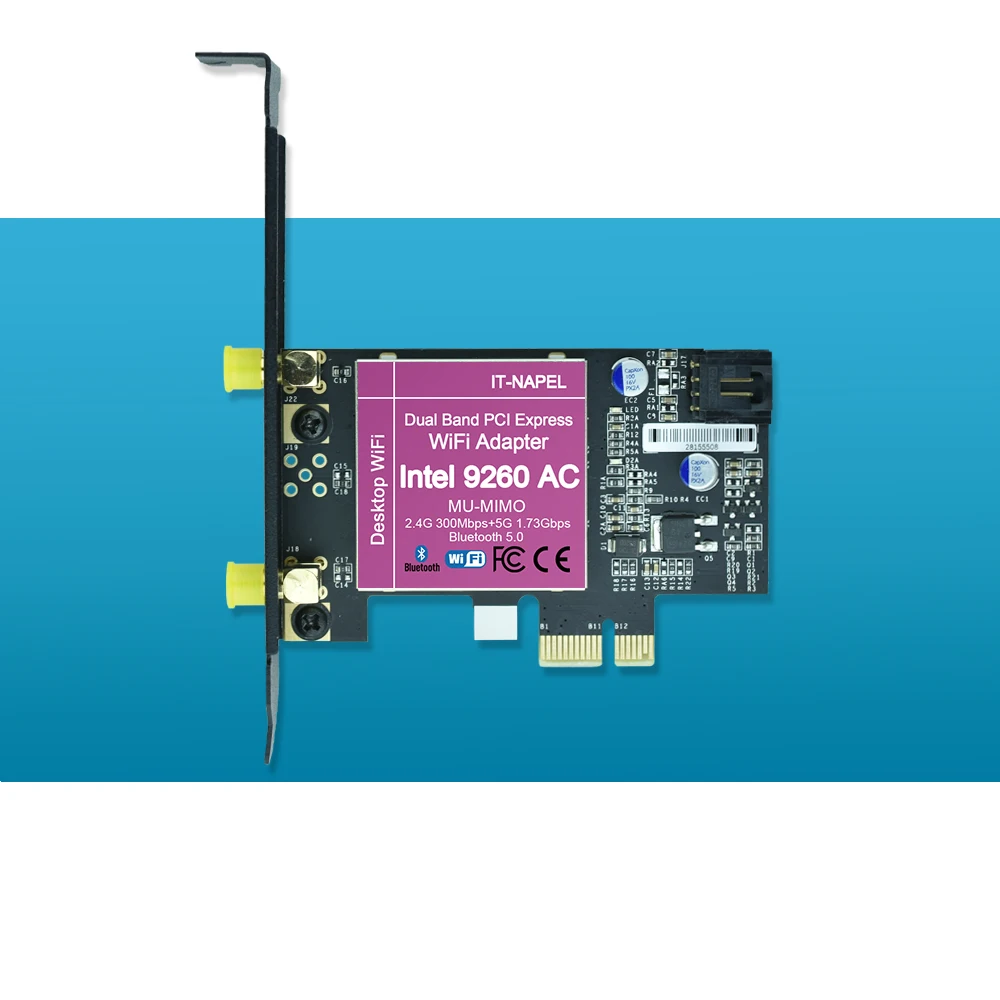 IT-NAPEL-9260AC Intel 9260 AC 9260AC 9260NGW Bluetooth 5 0 PCI-E PCIe 1x X1 WiFi карта для настольного ПК PK 7260 7265 ax200 |