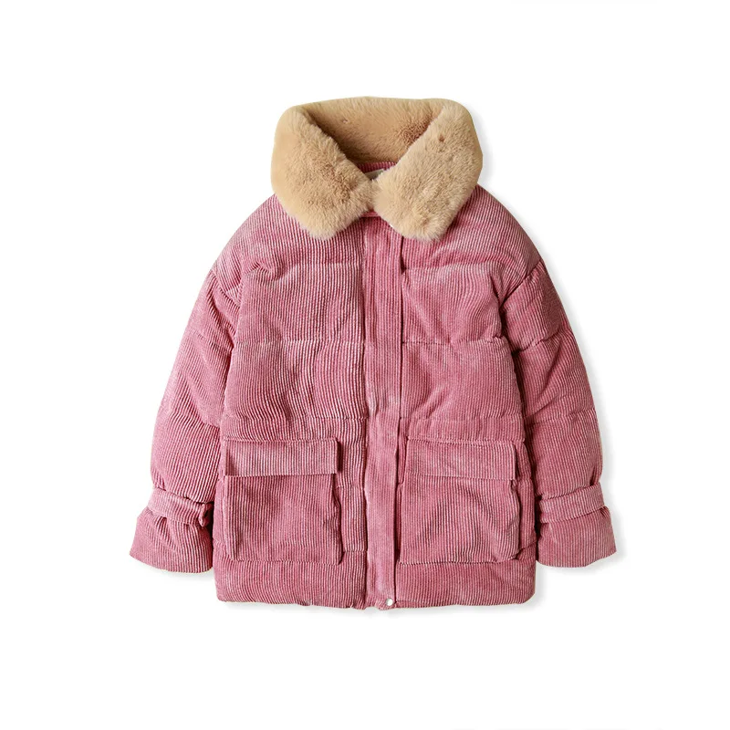 New Winter Jackets For Women 2022 Short Korean Fashion Loose Winter Lamb Wool Cotton Jacket Corduroy Quilted Jacket