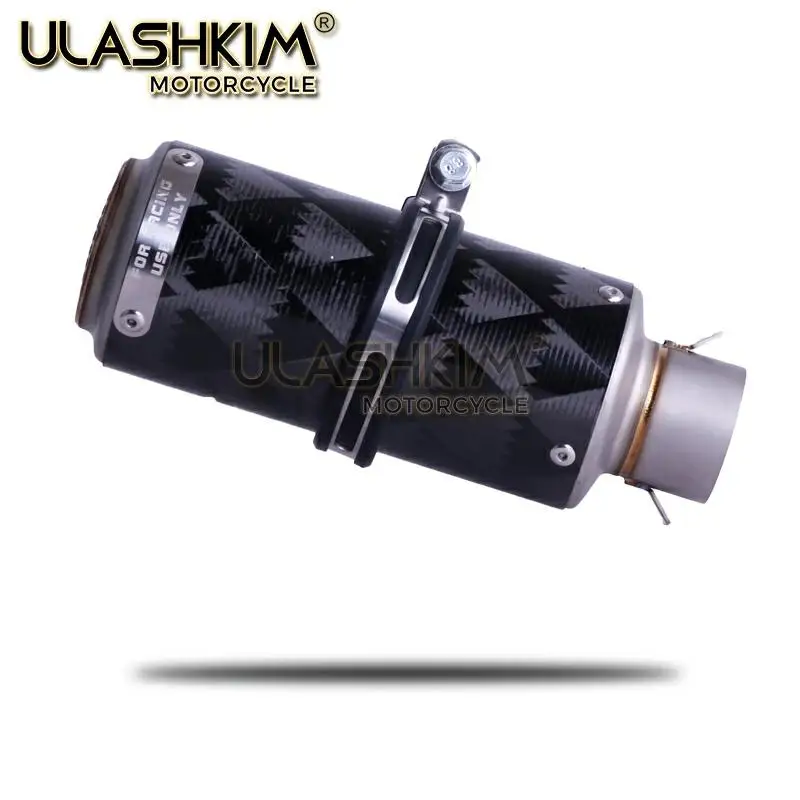 Мотоциклетная выхлопная труба из углеродного волокна с изгибом средней трубы