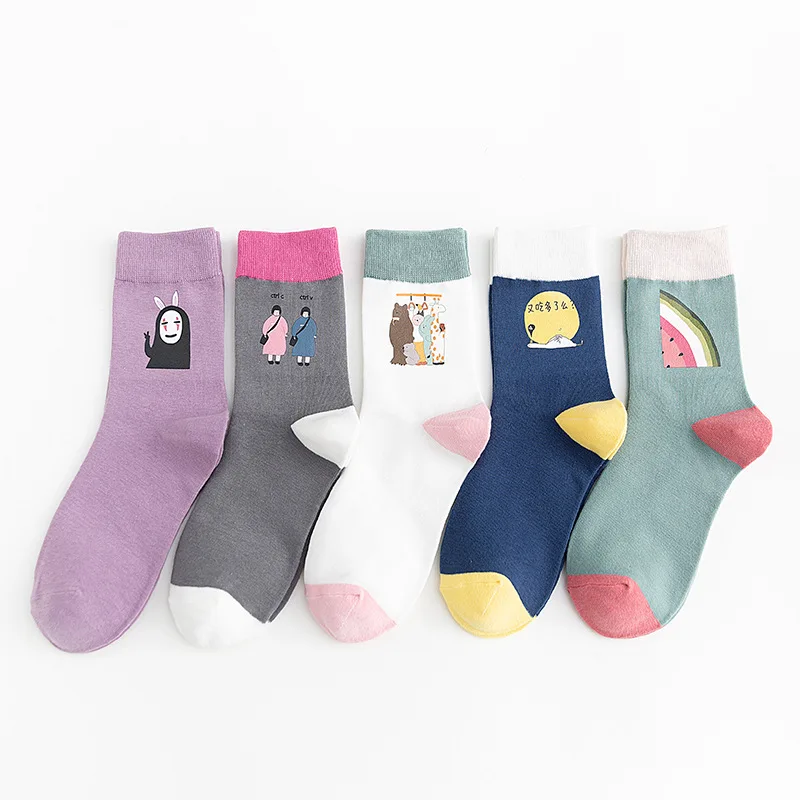 Сезон осень зима Новые Носки с рисунком японского студенческий стиль детской в