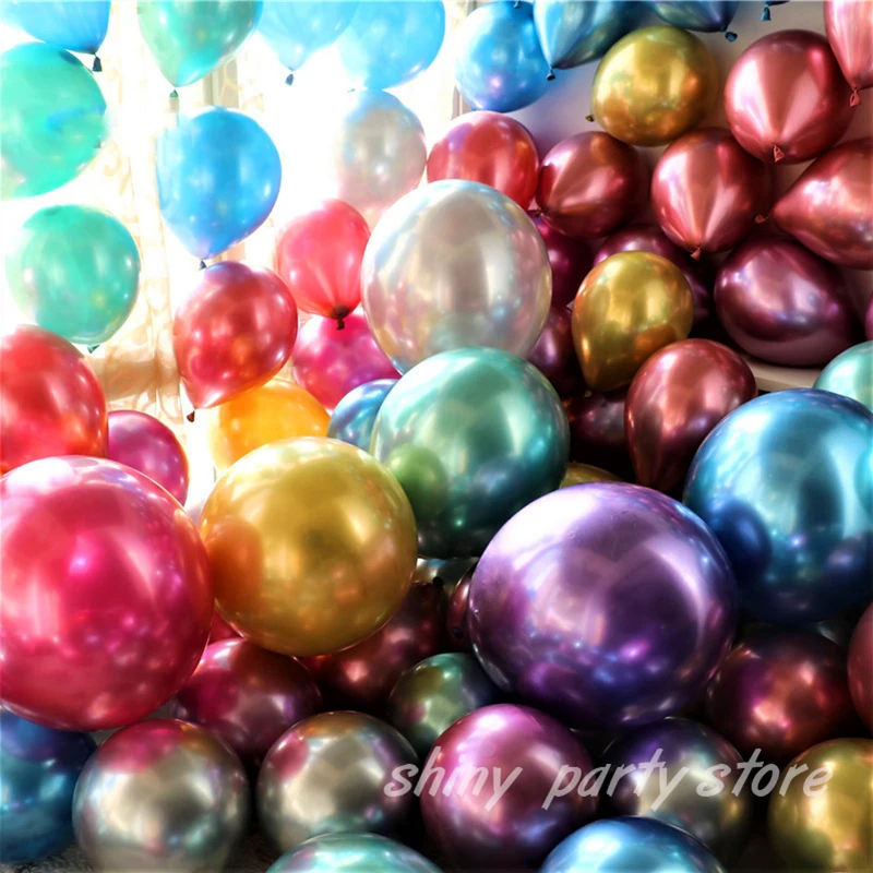 

30pcs 10/12inch Birthday Party Metal Balloon Decoration Wedding Bedroom Background Wall Decorated With Chrome Senior Balloons