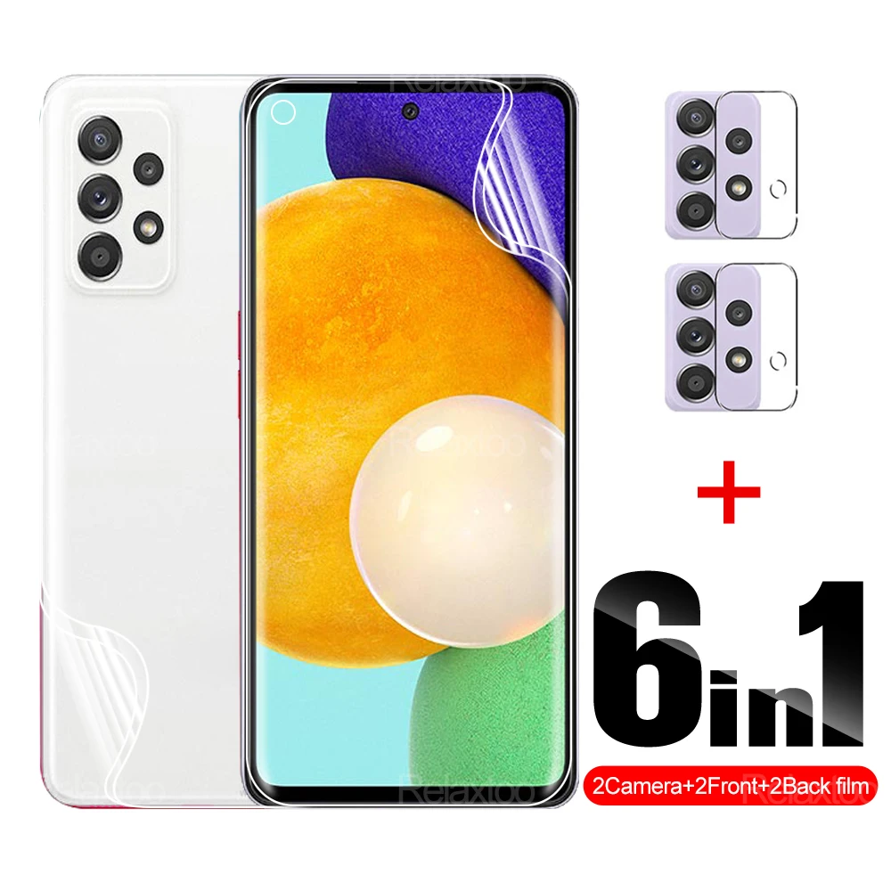 

6 в 1 гидрогель пленка для Samsung Galaxy A52 камера Объектив Стекло, протектор для экрана на Samsung 52b5G 4G SM-A526B/DS HD защитная пленка
