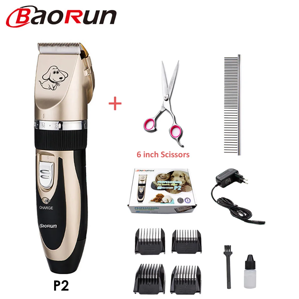 P2 Add KIT-A Baorun P2 кусачки для собак, профессиональная машинка для стрижки домашних животных, кошек, триммер, набор, перезаряжаемая машинка для стрижки кошек, бритва для домашних животных - Цвет: P2 Add KIT-A
