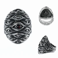 personality devil eye silver color rings for women men adjustable ring gothic punk style anime skull rings party jewelry gifts