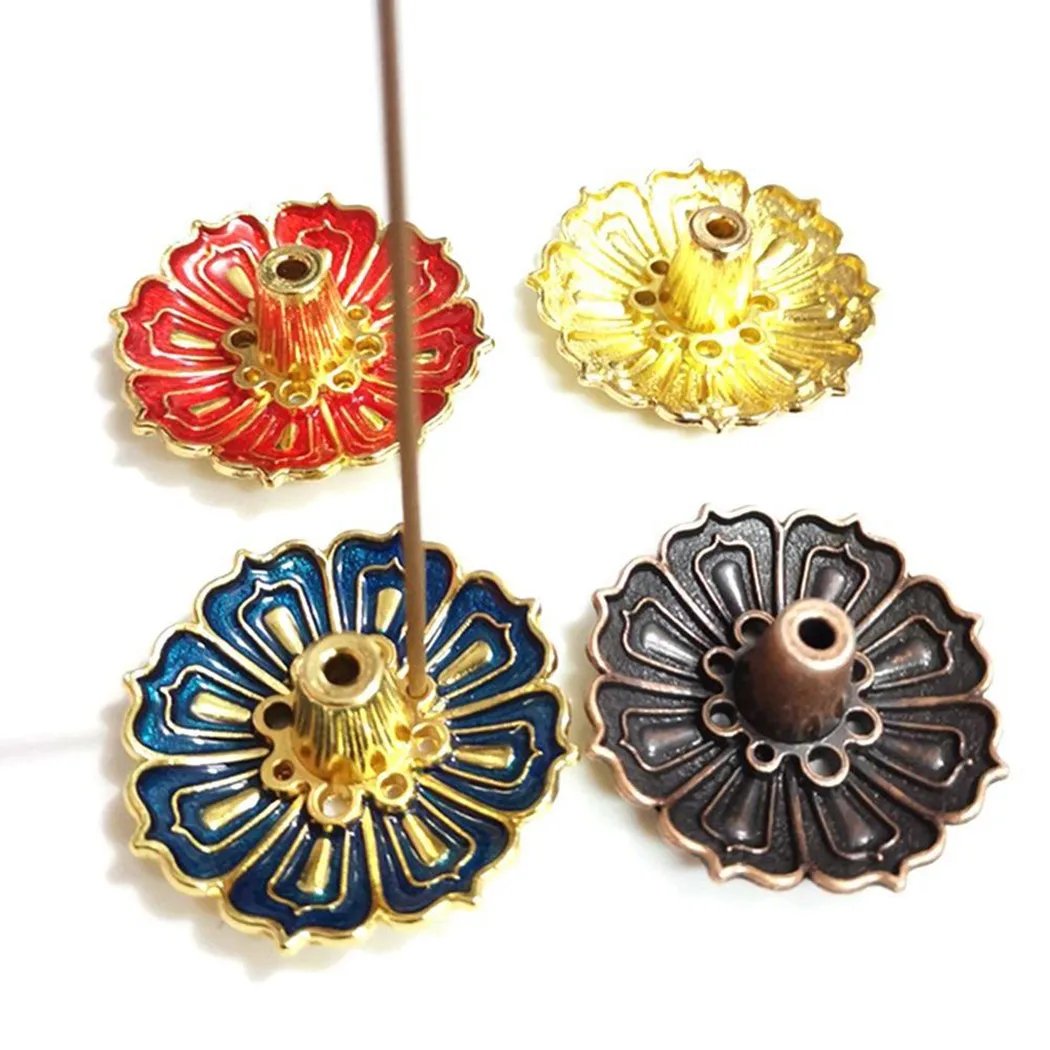 

1pc 9 Hole Incense Plate 3.5x1.5cm Flower Copper Cone Burner Plate Stick Tower Holder Bowl Decor Quemador De Incienso