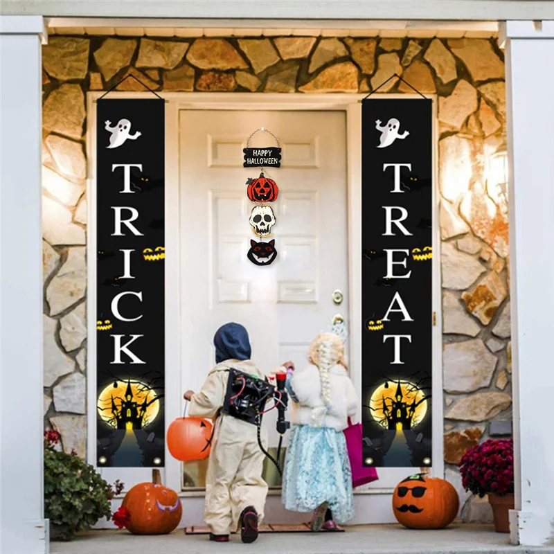 

Wooden Welcome Sign Creative Halloween Theme Hanging Ornament Wall Art Decoration for Home Living Room Bedroom L23