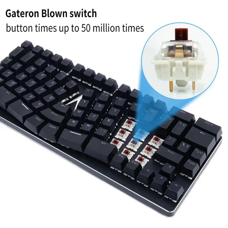 

Ergonomic Keyboard Mechanical Gaming USB Type-C 86 Keys Wired for microsoft PC Laptop Tablet P9YE