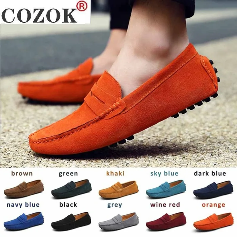 Men Casual Shoes Fashion Men Shoes Genuine Leather Men Loafers Moccasins Slip on Men's Flats Male Driving Shoes 2020 New