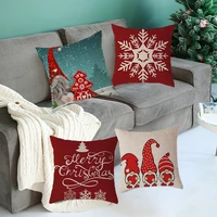 1pc santa claus pillowcase red square cushion cover christmas decoration classic fashion car home office sofa living room supply