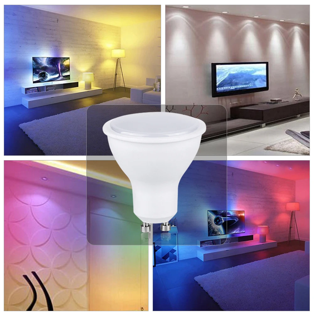 RGB светодиодный светильник с регулируемой яркостью 10 Вт GU10 220 В 110 16 цветов сменный