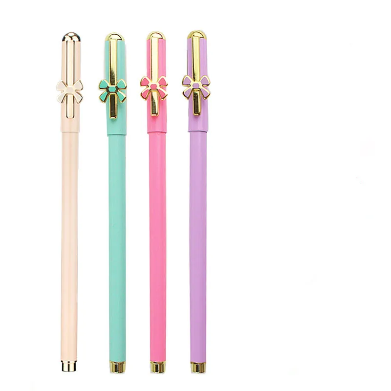 

12pcs/lot Metal Barrel , 0.5mm Needle Tip, Black Ink Gel Pen Assorted Colors , Specially Sweet Candy Colors for Girls Gift