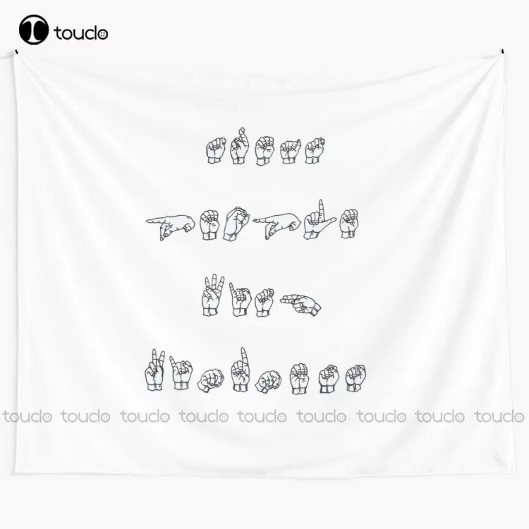 

Tpwk In Asl Asl Sign Language Hands Black White Tapestry Tapestry Wall Hanging For Living Room Bedroom Dorm Room Home Decor