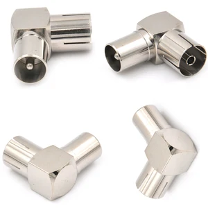 1 шт., прямоугольный разъем для телевизора, штекер F, гнездовой разъем 90 градусов, Тип изгиба