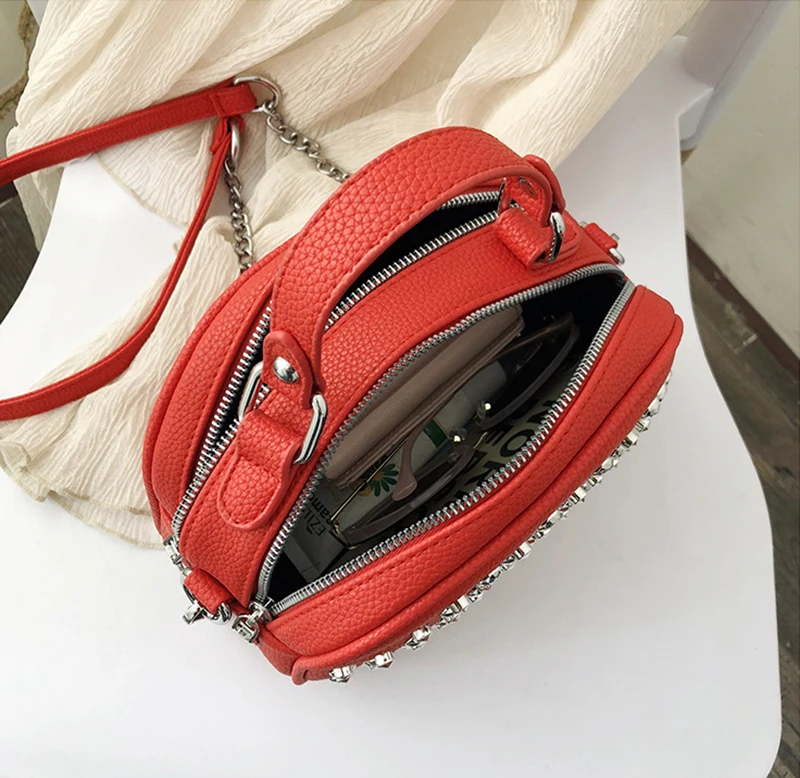 

Women Luxury Leather Double Zipper Layer Handbag Ladies Famous Designer Mini Pouch New Diamond Crossbody Shoulder Bag