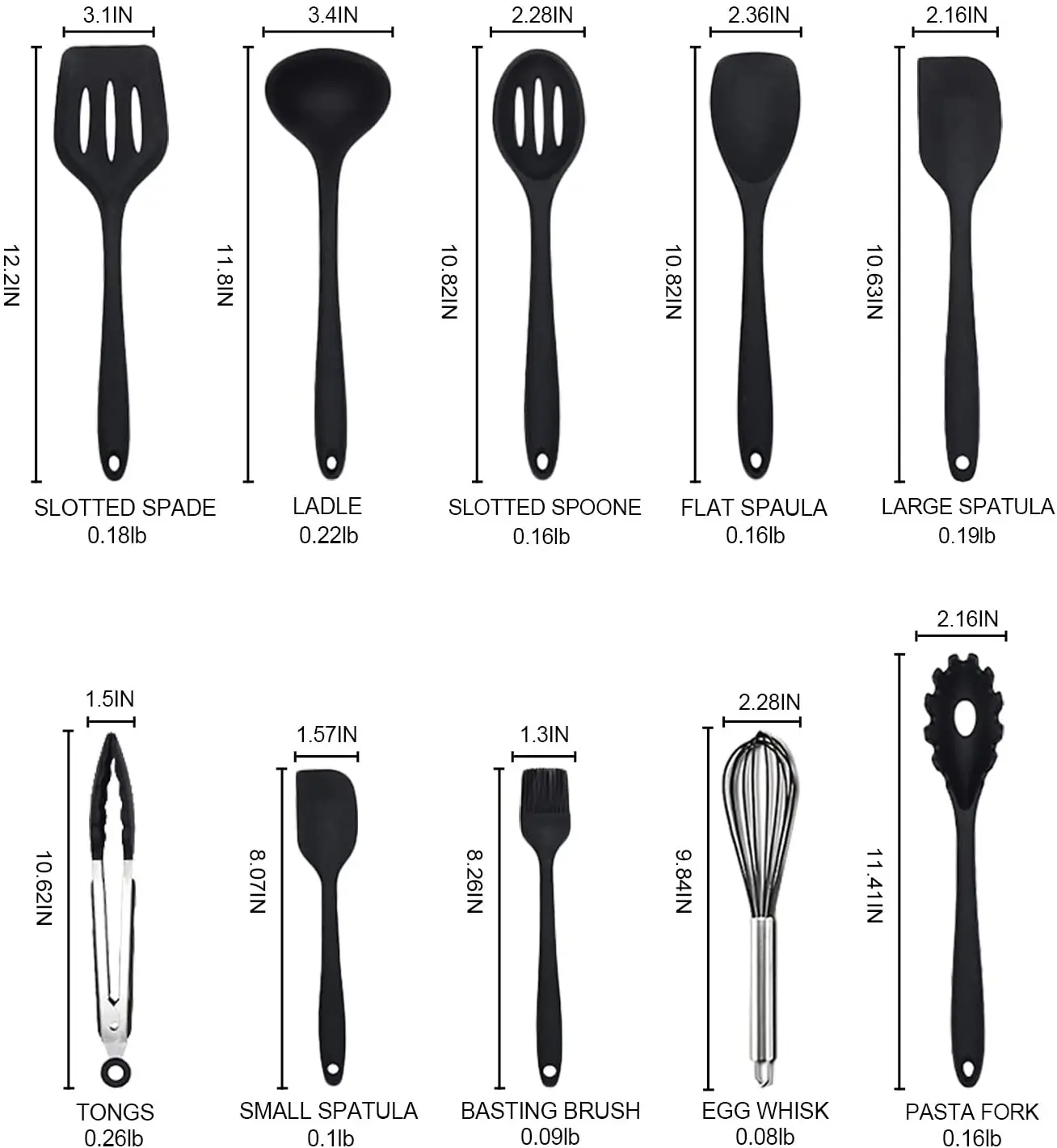 Набор силиконовой посуды для кухни термостойкая кухонная утварь набор не