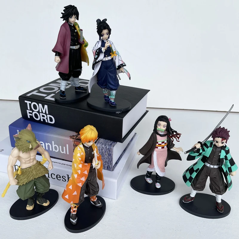 

Kimetsu no Yaiba Figure Agatsuma Zenitsu Figurine Tanjirou Nezuko Anime figures Demon Slayer action figure model toys doll gift