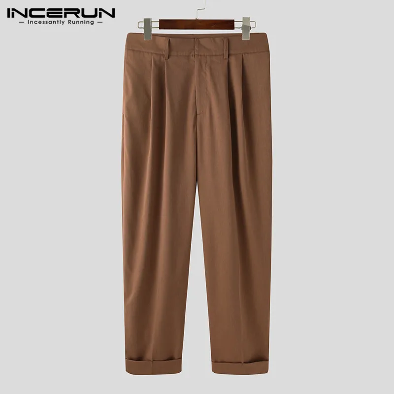 

INCERUN 2021 Для мужчин Повседневное брюки на молнии джоггеры одноцветное Цвет уличная штаны свободного кроя Для мужчин Винтаж отдыха Pantalones Hombre ...