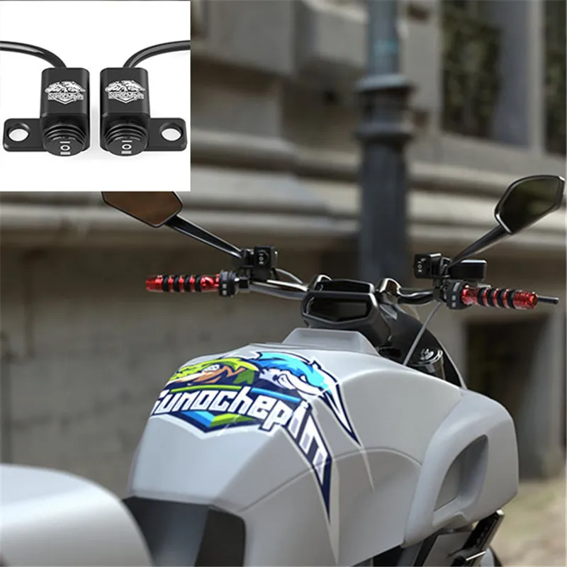 

Motorcycle Switch Modification Accessories Brake Fog Lights ON-OFF-ON Waterproof Extra Switch Button Mirror Screw Mount