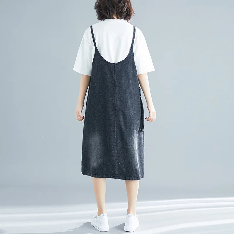 2019 Сезон весна осень Джинсовая юбка с ремешком женские повседневные свободные