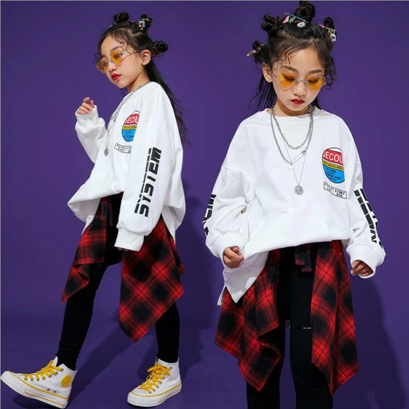 Детская одежда для бальных танцев в стиле хип хоп свободная толстовка топ