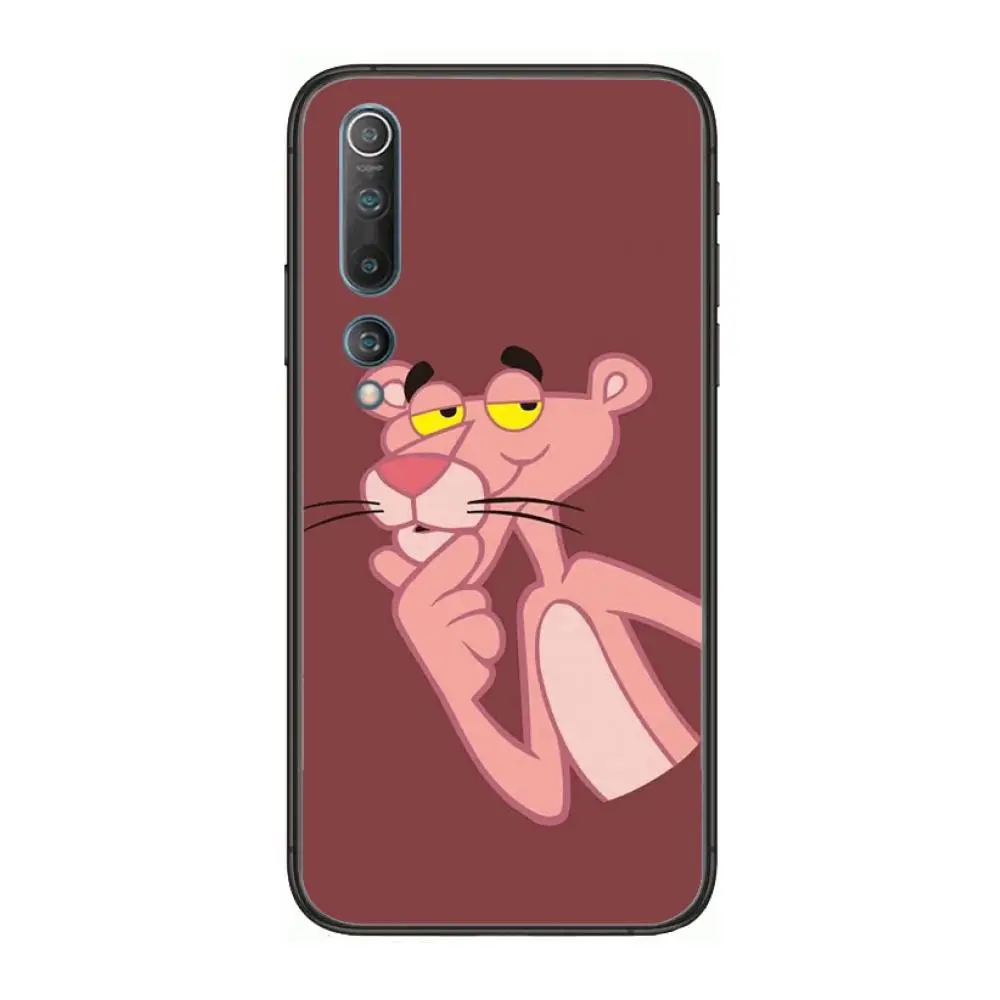 

Cartoons Pink Panther case Phone Case For xiaomi mi11 5g 10 liti Ultra 9Pro SE 3 8 Note Anime Black Cover Silicone Back Pretty t
